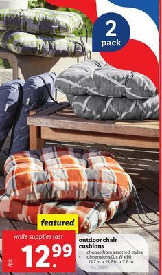 Lidl Outdoor chair cushions offer