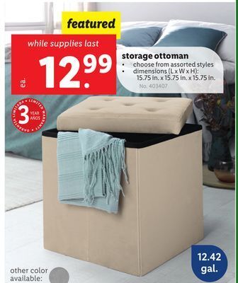 Lidl Storage ottoman offer