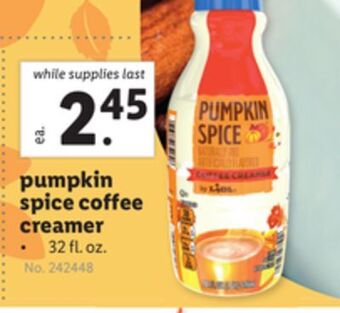 Lidl Pumpkin spice coffee creamer offer