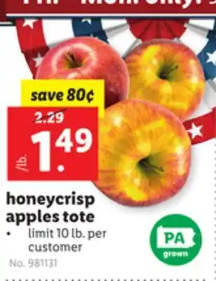 Lidl Honeycrisp apples tote offer