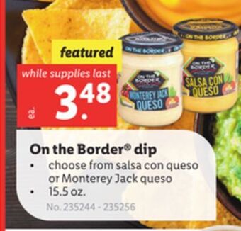 Lidl On the border® dip offer