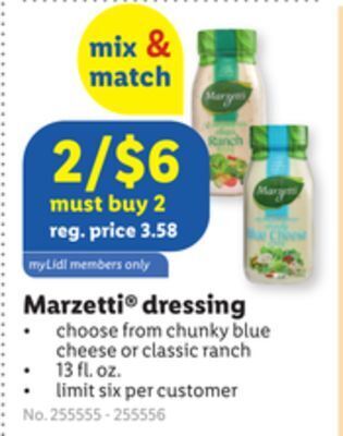 Lidl Marzetti® dressing offer