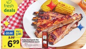 Lidl Baby back pork ribs with barbecue sauce offer