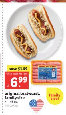 Lidl Original bratwurst, family size offer