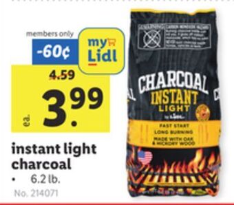Lidl Instant light charcoal offer