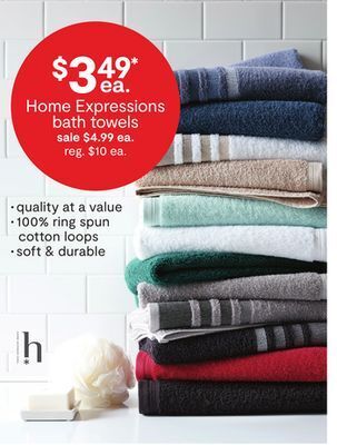 JC Penney Home expressions bath towels offer