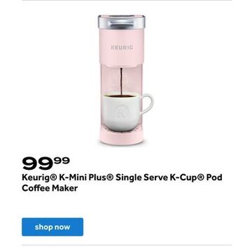 Bed Bath & Beyond Keurig® k-mini plus® single serve k-cup® pod coffee maker offer
