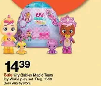 Target Cry babies magic tears icy world play set offer