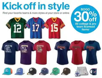 Target College & pro team licensed items offer