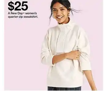 Target E new day women's quarter-zip sweatshirt offer