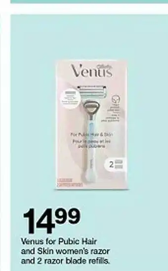 Target Venus for pubic hair and skin women's razor and 2 razor blade refills offer