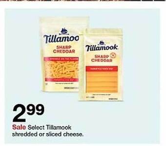 Target Tillamook shredded or sliced cheese offer