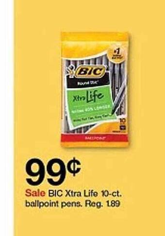 Target Bic xtra life 10-ct. ballpoint pens offer
