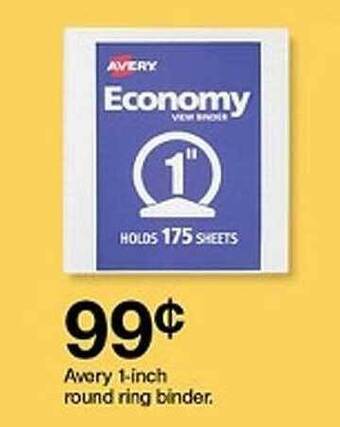 Target Avery 1-inch round ring binder offer