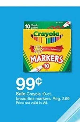 Target Crayola 10-ct. broad-line markers offer