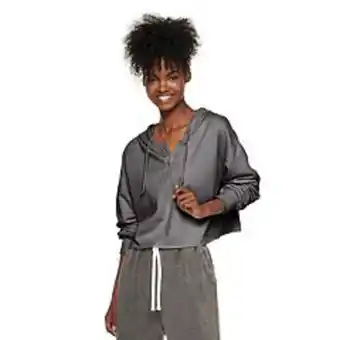 Kohl's Juniors' so® quarter-zip cutoff fleece hoodie offer