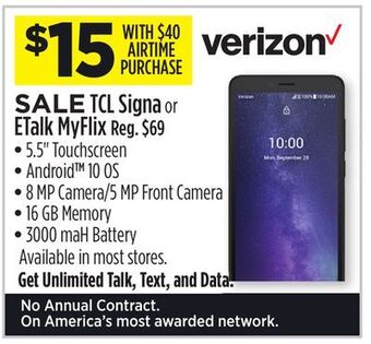 Dollar General Tcl signa or etalk myflix offer