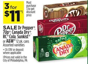 Dollar General Dr pepper®, 7up®, canada dry®, rc® cola, sunkist® or a & w® offer