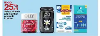 Target Vitamin and nutrition products in store offer