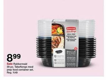 Target Rubbermaid 20-pc. takealongs meal prep food container set offer
