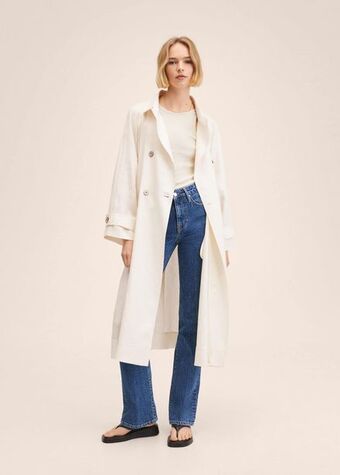 Mango 100% linen trench coat offer