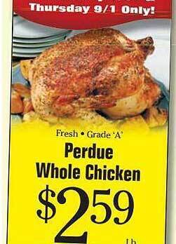 Morton Williams Perdue whole chicken offer
