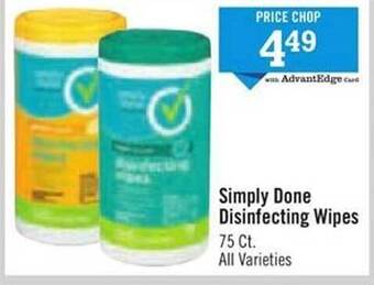 Price Chopper Simply done disinfecting wipes offer