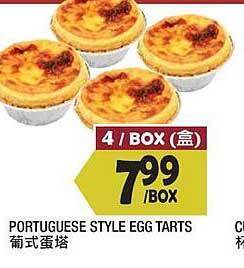 99 Ranch Portuguese style egg tarts offer