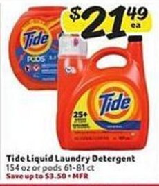 Weis Markets Tide Liquid Laundry Detergent offer