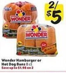 Weis Markets Wonder hamburger or Hot Dog Buns offer