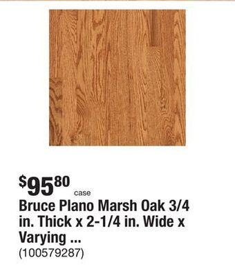 The Home Depot Bruce plano marsh oak 3/4 in. thick x 2-1/4 in. wide x varying length solid hardwood flooring (20 sq. ft. / case) offer