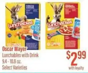 Chief Supermarket Oscar Mayer Lunchables with Drink 9.4-10.8 oz. offer