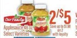 Chief Supermarket Applesauce 48 oz. offer
