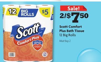 Family Dollar Scott comfort plus bath tissue offer