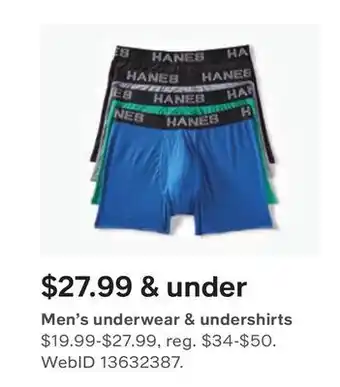 Macy's Hanes men's 4-pk. ultimate comfortflex fit total support pouch trunks offer