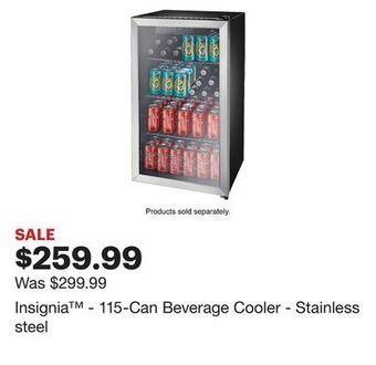 Best Buy Insignia™ - 115-can beverage cooler - stainless steel offer