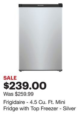 Best Buy Frigidaire - 4.5 cu. ft. mini fridge with top freezer - silver offer