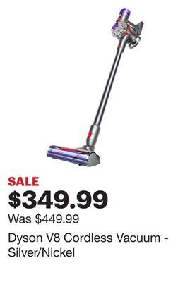 Best Buy Dyson v8 cordless vacuum - silver/nickel offer