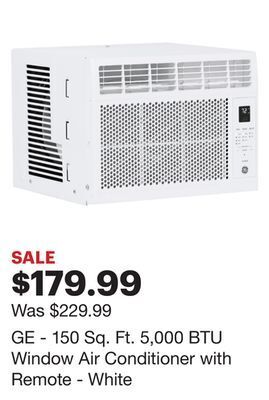 Best Buy Ge - 150 sq. ft. 5,000 btu window air conditioner with remote - white offer