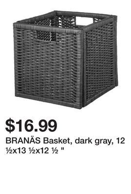 Ikea Branäs basket, dark gray, 12 ½x13 ½x12 ½ " offer
