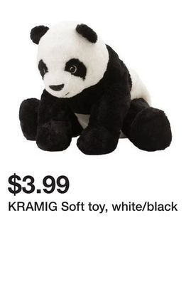 Ikea Kramig soft toy, white/black offer