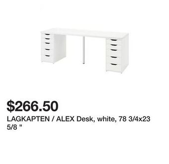 Ikea Lagkapten / alex desk, white, 78 3/4x23 5/8 " offer