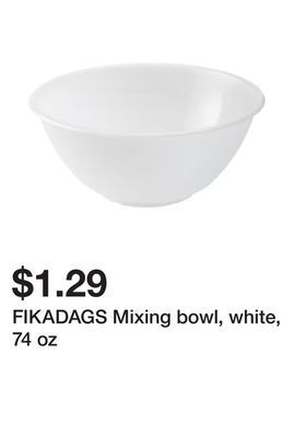 Ikea Fikadags mixing bowl, white, 74 oz offer