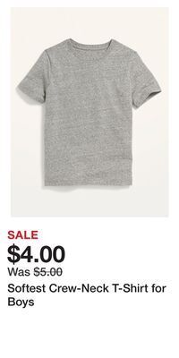 Old Navy Softest crew-neck t-shirt for boys offer