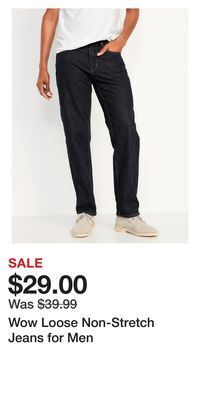 Old Navy Wow loose non-stretch jeans for men offer