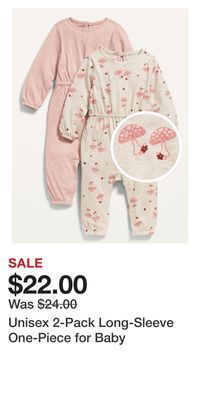 Old Navy Unisex 2-pack long-sleeve one-piece for baby offer