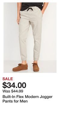 Old Navy Built-in flex modern jogger pants for men offer