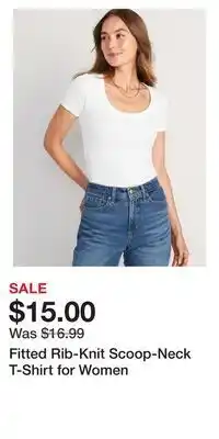 Old Navy Fitted rib-knit scoop-neck t-shirt for women offer