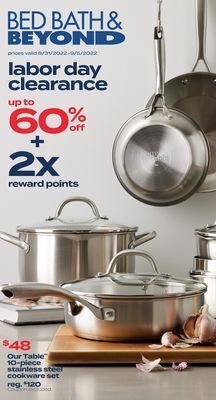 Bed Bath & Beyond Our table™ 10-piece stainless steel cookware set offer