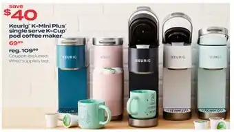 Bed Bath & Beyond Keurig® k-mini plus® single serve k-cup® pod coffee maker offer